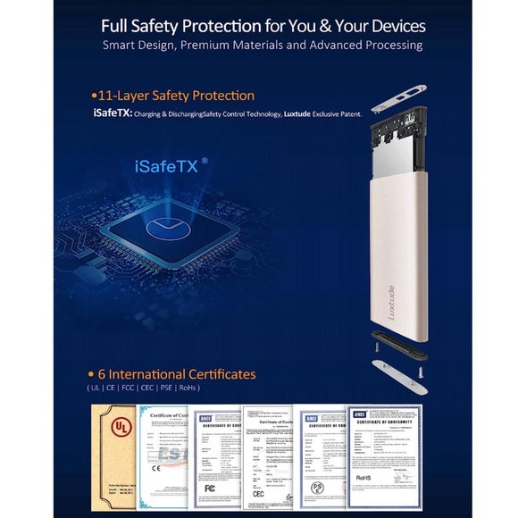 Luxtude Ultra Slim Portable Charger, 5000mAh Lightweight Rose Gold‎ - Picture 9 of 9